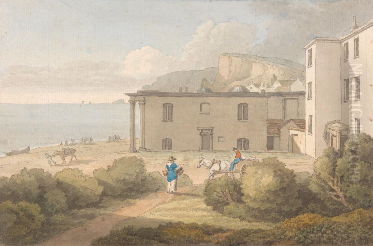 A View of Core's Library, Dawlish, Devon Oil Painting by John White Abbott