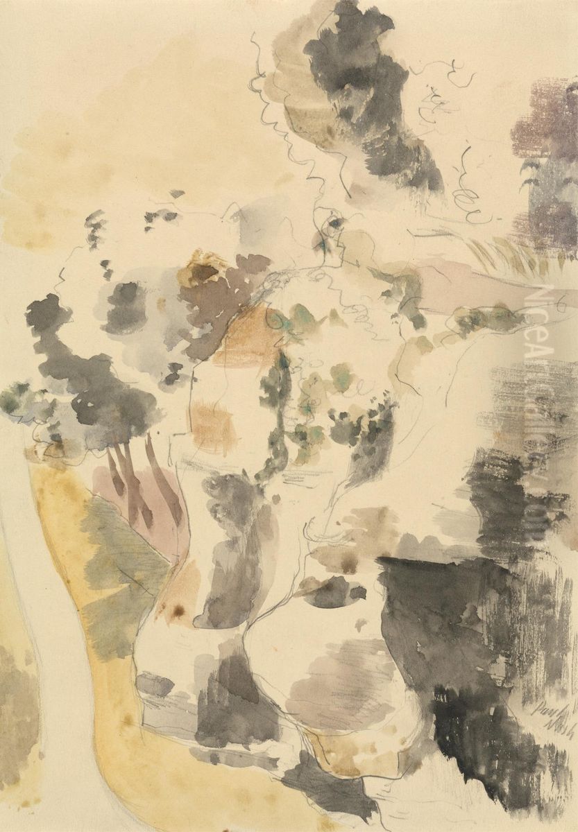 Cliffs Oil Painting by Paul Nash