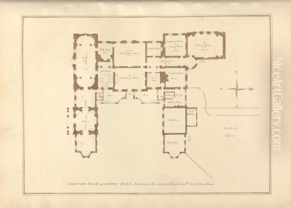 Ground Plan of Newby Hall, Yorkshire; the Seat of the Right Hon'ble Lord Grantham Oil Painting by George Stubbs
