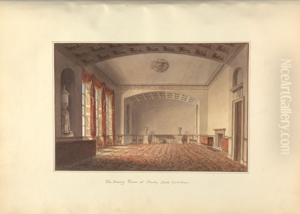 The Dining Room at Newby Hall, Yorkshire Oil Painting by George Stubbs