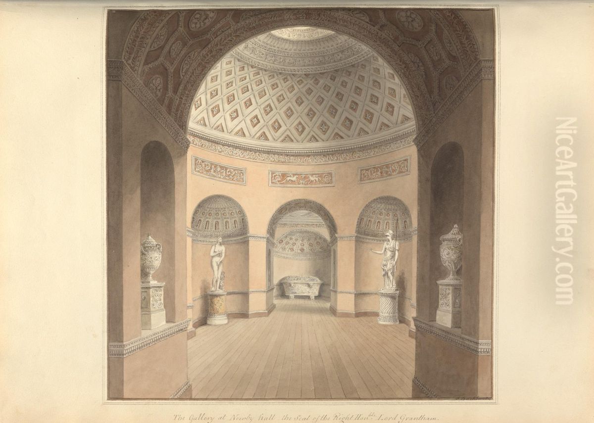 The Gallery at Newby Hall; the Seat of the Right Hon'ble Lord Grantham Oil Painting by George Stubbs