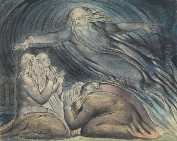 The Lord Answering Job out of the Whirlwind Oil Painting by John Linnell