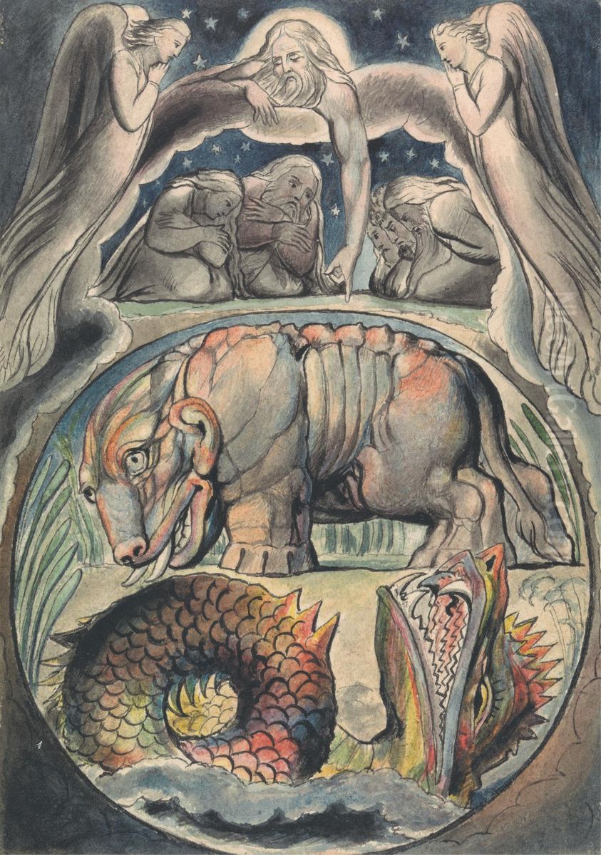 Behemoth and Leviathan Oil Painting by John Linnell