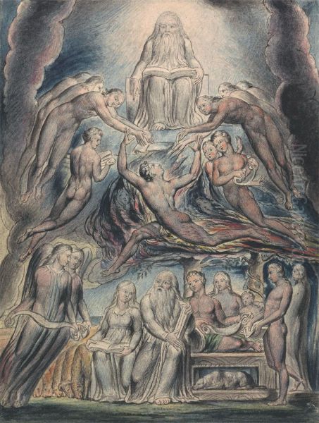 Satan before the Throne of God Oil Painting by John Linnell