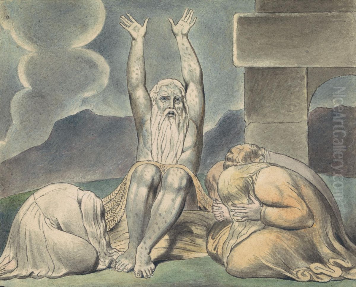 Job's Despair Oil Painting by John Linnell