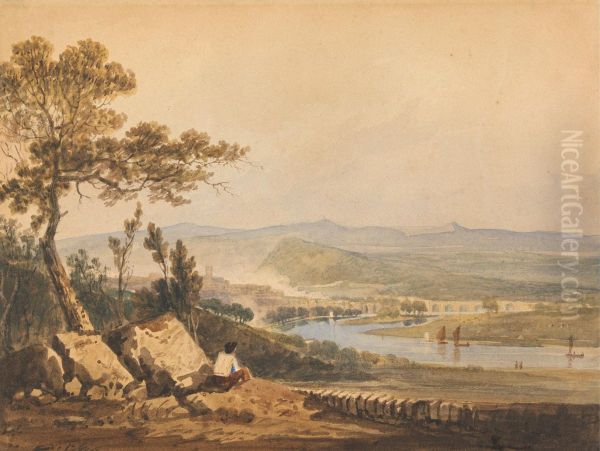 Ludlow, Shropshire Oil Painting by John Varley