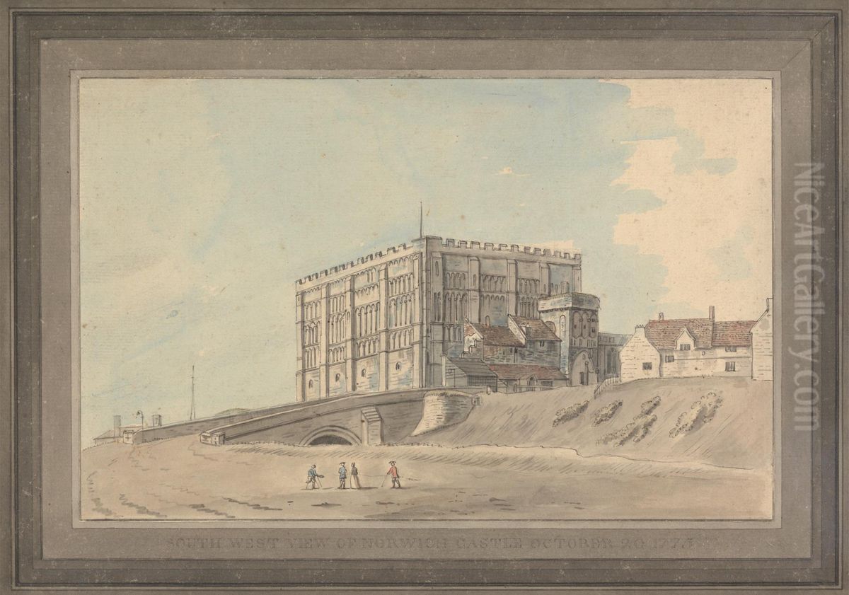 South West View of Norwich Castle October 20, 1775 Oil Painting by Francis Grose
