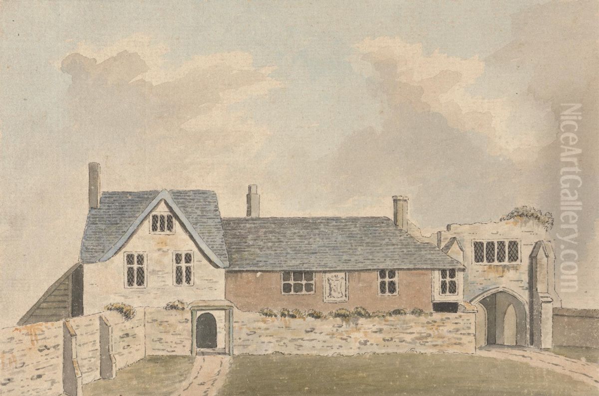 A Folio of watercolors of Cornwall, Northamptonshire, Oxfordshire, Gloucester- shire, Worcestershire, Somerset, and Devon Combe Sydenham, Somerset Oil Painting by Francis Grose