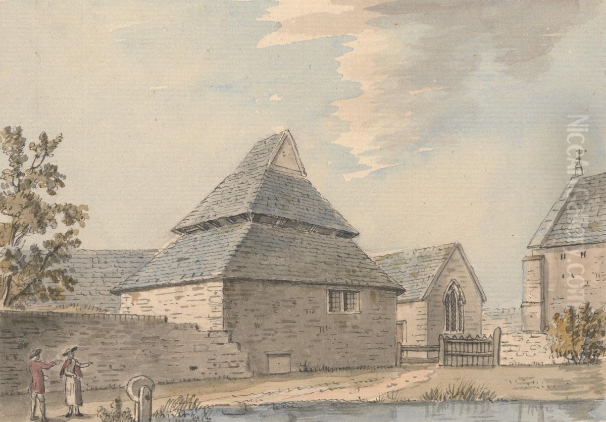 A Folio of watercolors of Cornwall, Northamptonshire, Oxfordshire, Gloucester- shire, Worcestershire, Somerset, and Devon Stanley St. Leonard's Priory & Kitchen, Gloucestershire Oil Painting by Francis Grose