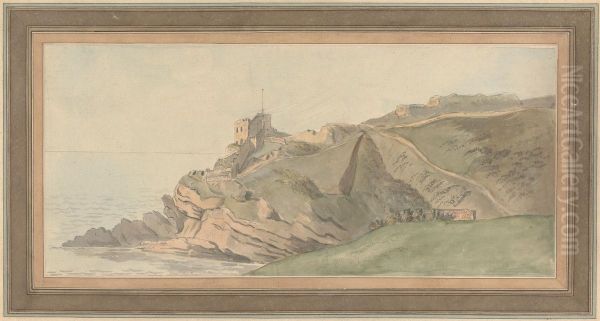 St. Catherine's Castle at Fowey, Cornwall Oil Painting by Francis Grose