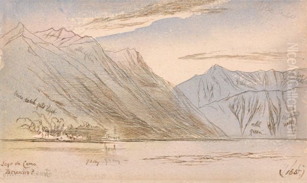 Lago di Como, Brienno? Oil Painting by Edward Lear