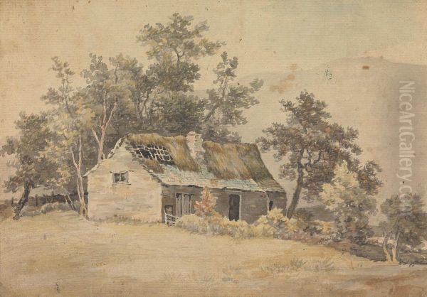 Landscape with a Dwelling in Ruin Oil Painting by Sawrey Gilpin