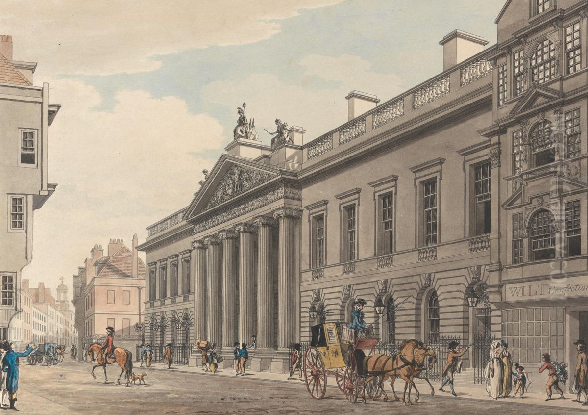 East India House Oil Painting by Thomas Malton East India House Oil Painting by Thomas Malton