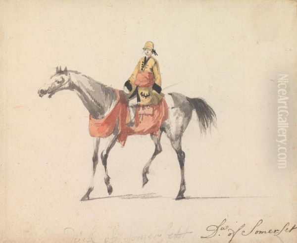 The Duke of Somerset on Horseback Oil Painting by Peter Tillemans