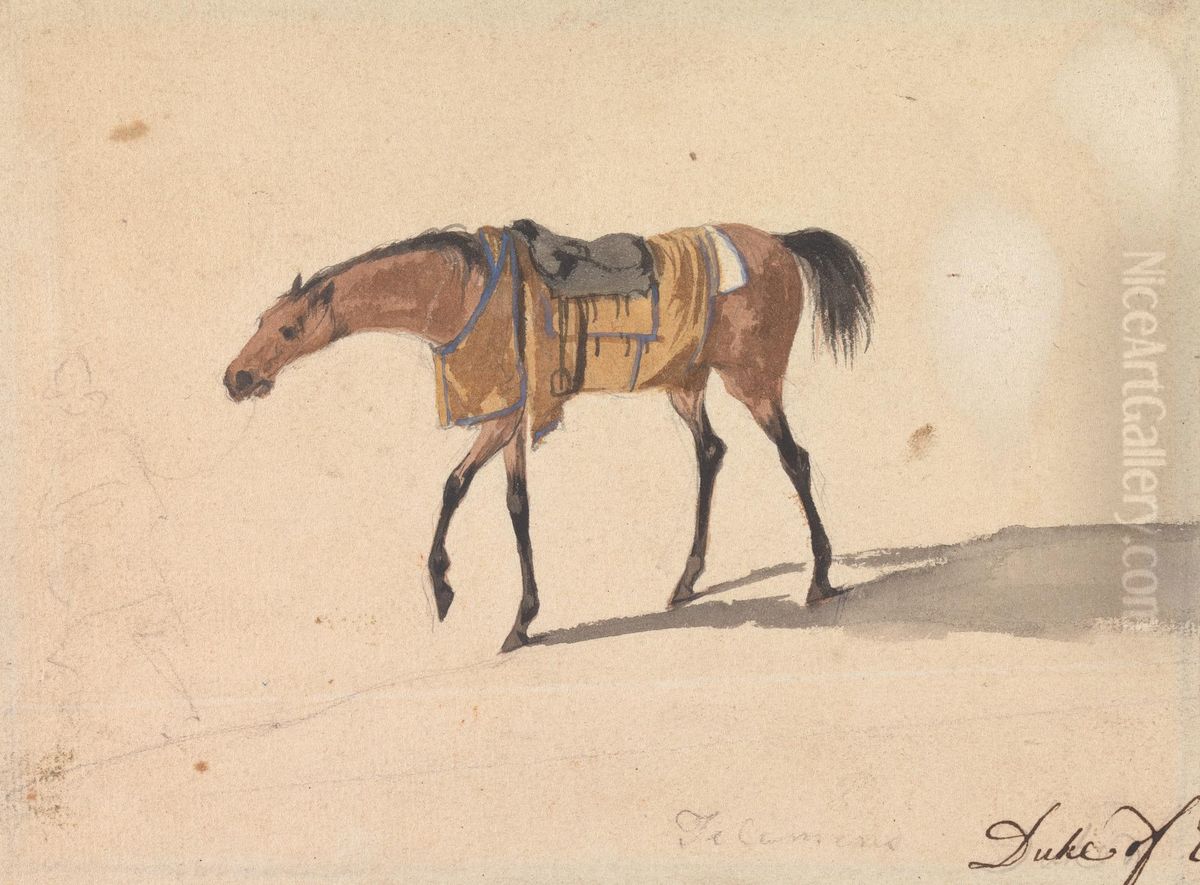 A Saddle Horse of the Duke of Devonshire Oil Painting by Peter Tillemans