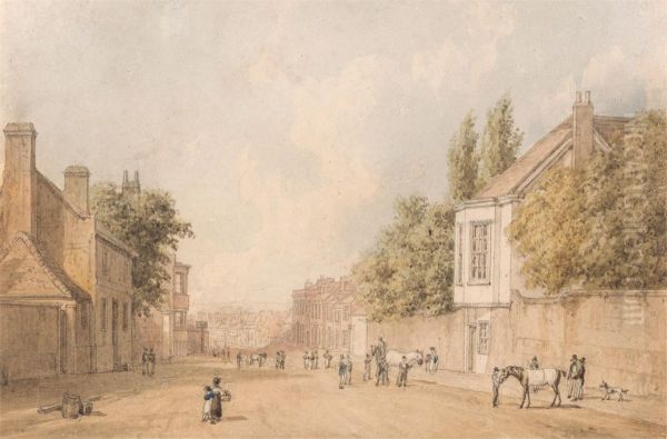 Entrance to Newmarket Oil Painting by William Westall