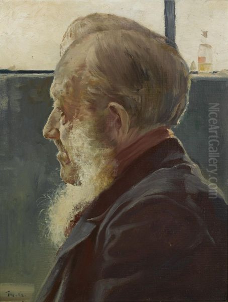 En gammel fisker. Oil Painting by Michael Peter Ancher