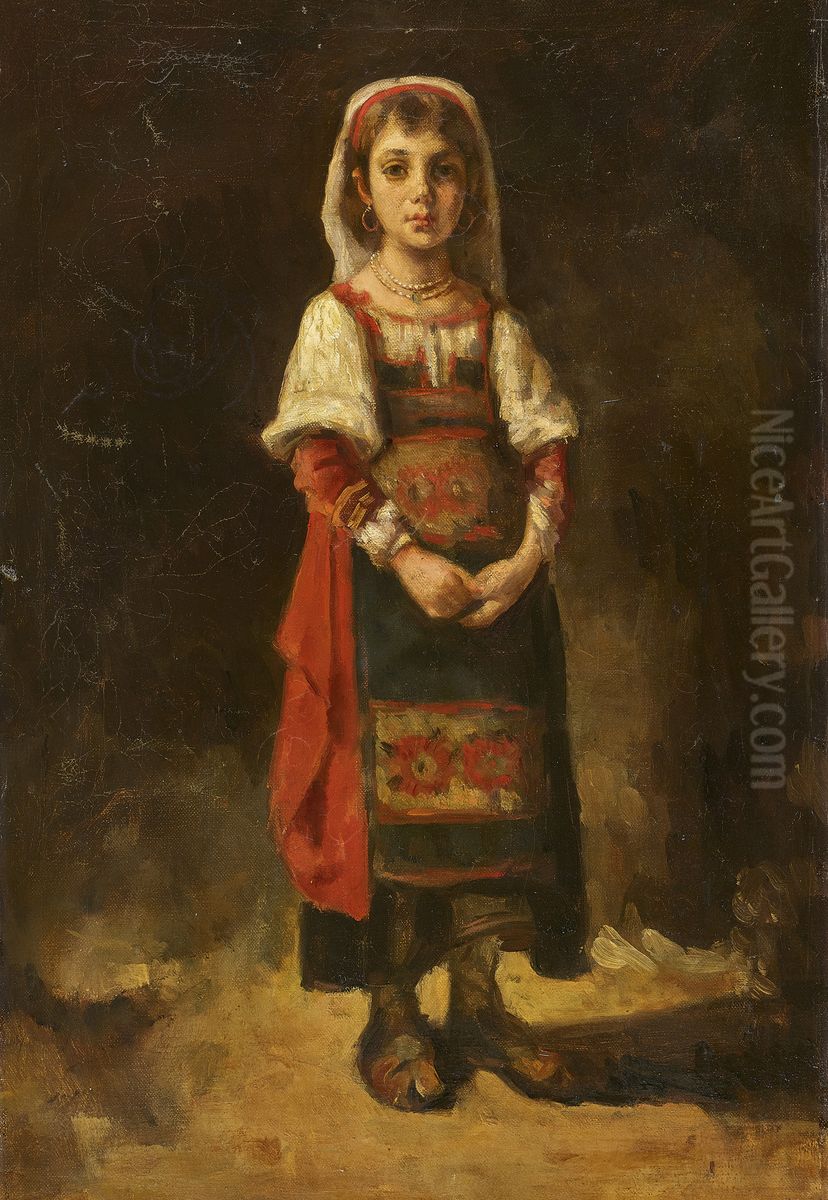 The little model Mimi Oil Painting by Johann Zahnd