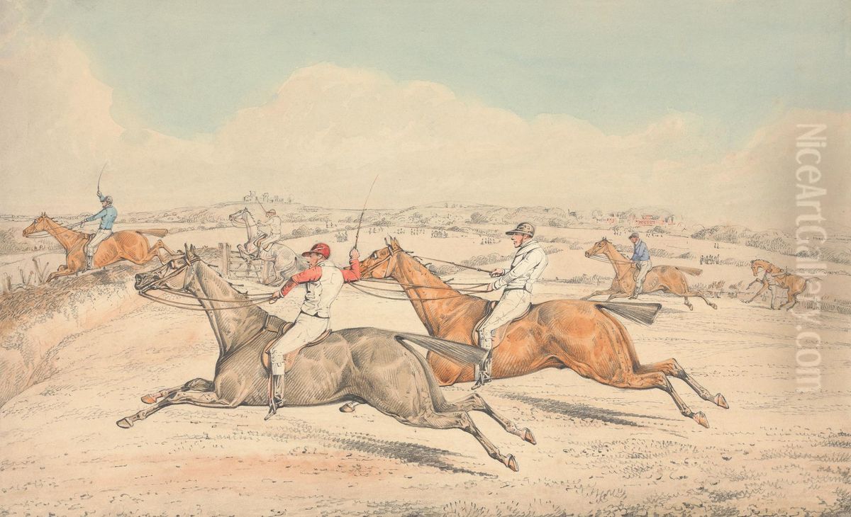 The Field Coming up to a Ditch Oil Painting by Henry Thomas Alken