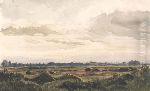 A View of Doncaster Racecourse, Drawn From Nature, Sept. 2, 1848 Oil Painting by Thomas Baker