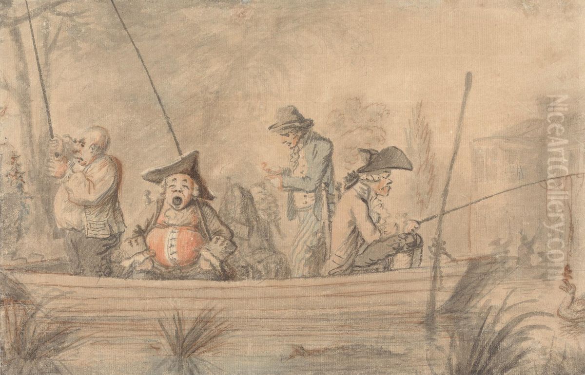 Patience in a Punt Oil Painting by Henry Bunbury