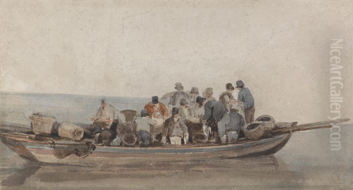 A Boatload Oil Painting by John Crome