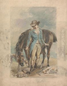 A Young Man with a Horse, with Studies of Hounds and Dead Hare