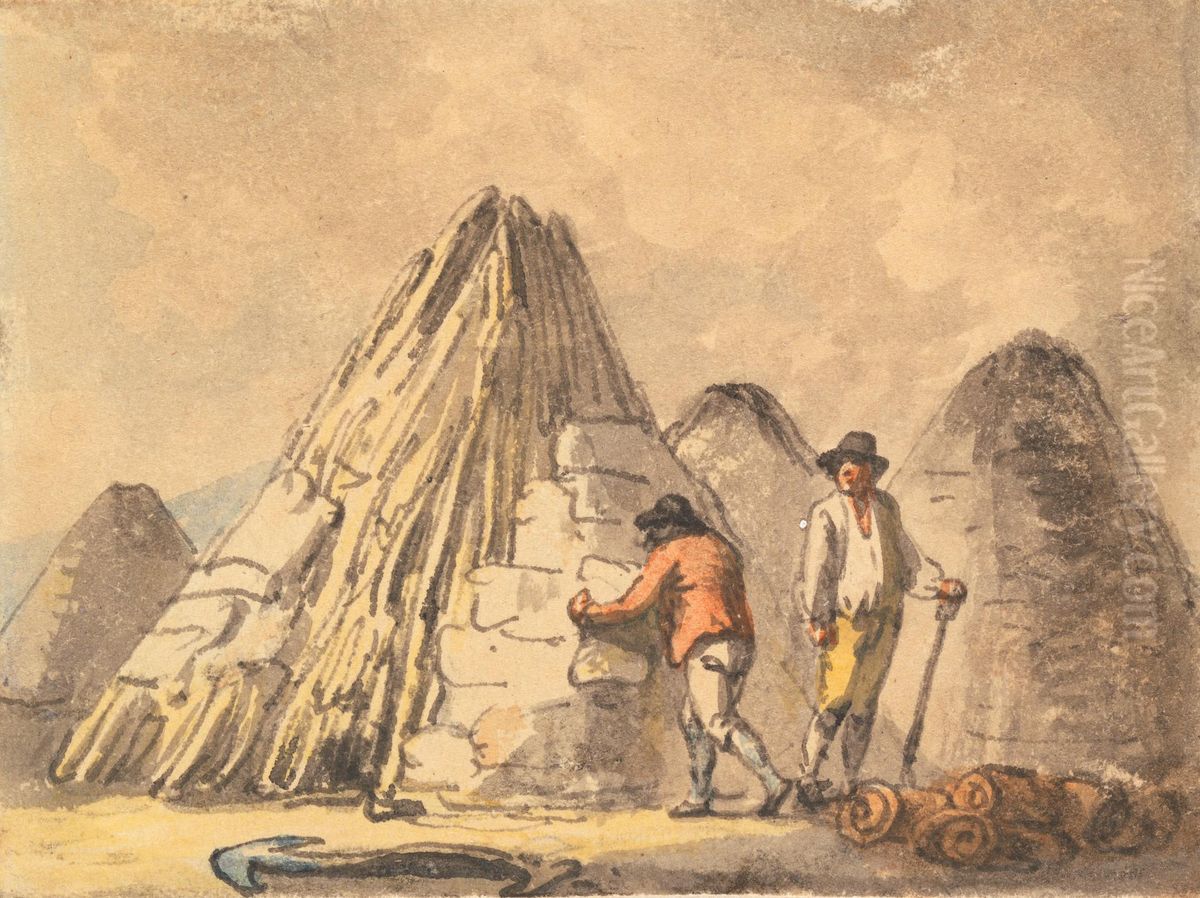 Making into Charcoal Oil Painting by Julius Caesar Ibbetson