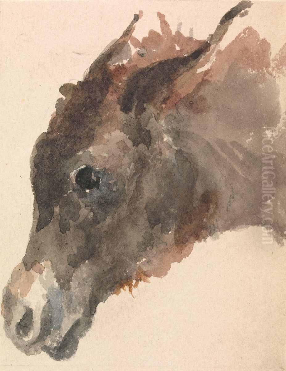 Head of a Donkey Oil Painting by George Jones