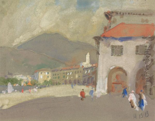 Lugano Oil Painting by Hercules Brabazon Brabazon