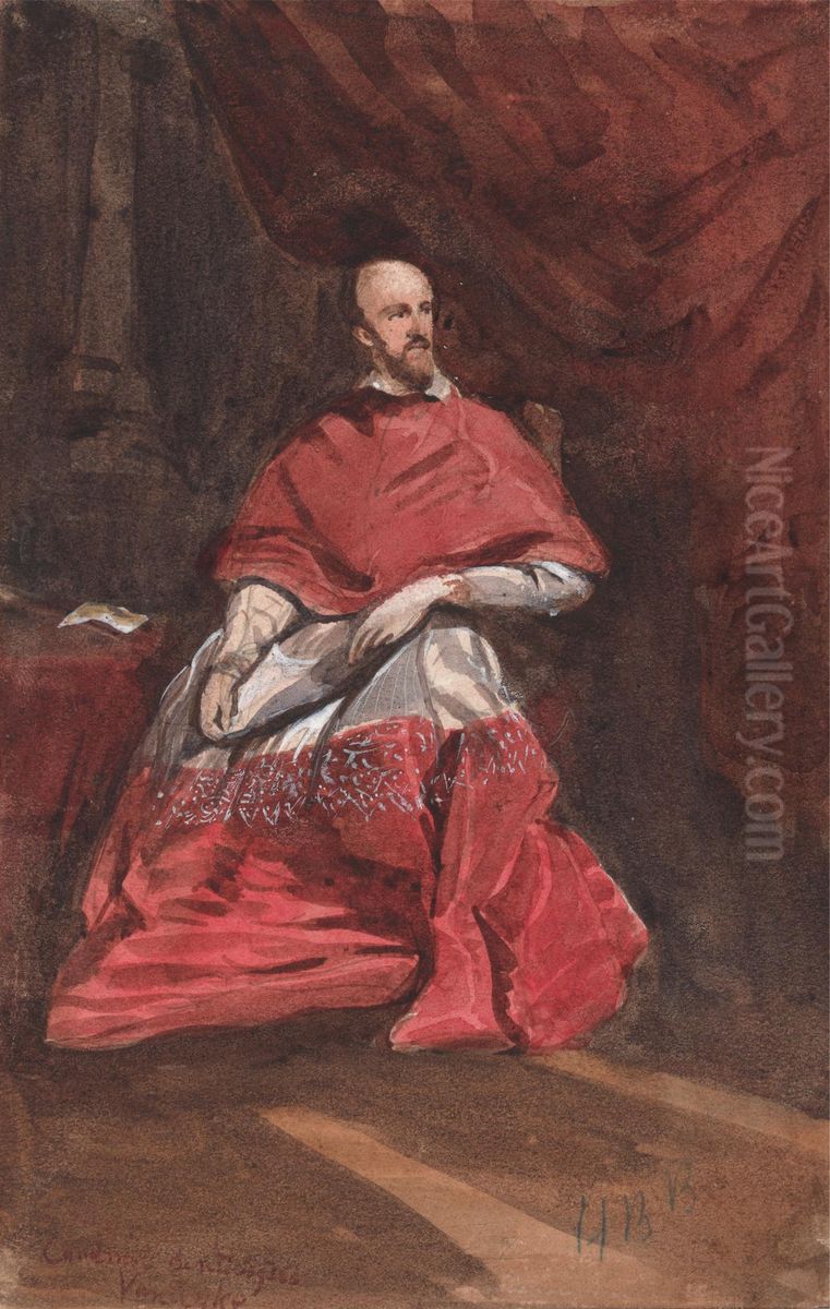 Cardinal Bentivoglio Oil Painting by Hercules Brabazon Brabazon