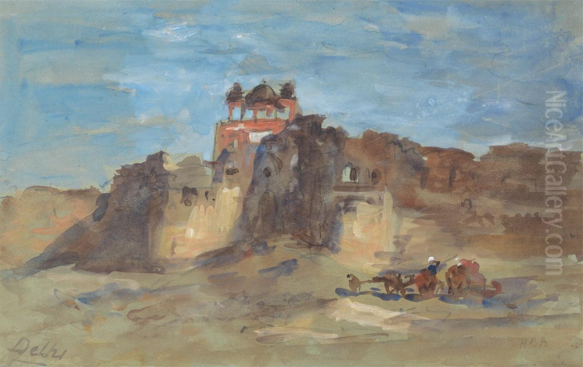 Red Fort, New Delhi Oil Painting by Hercules Brabazon Brabazon