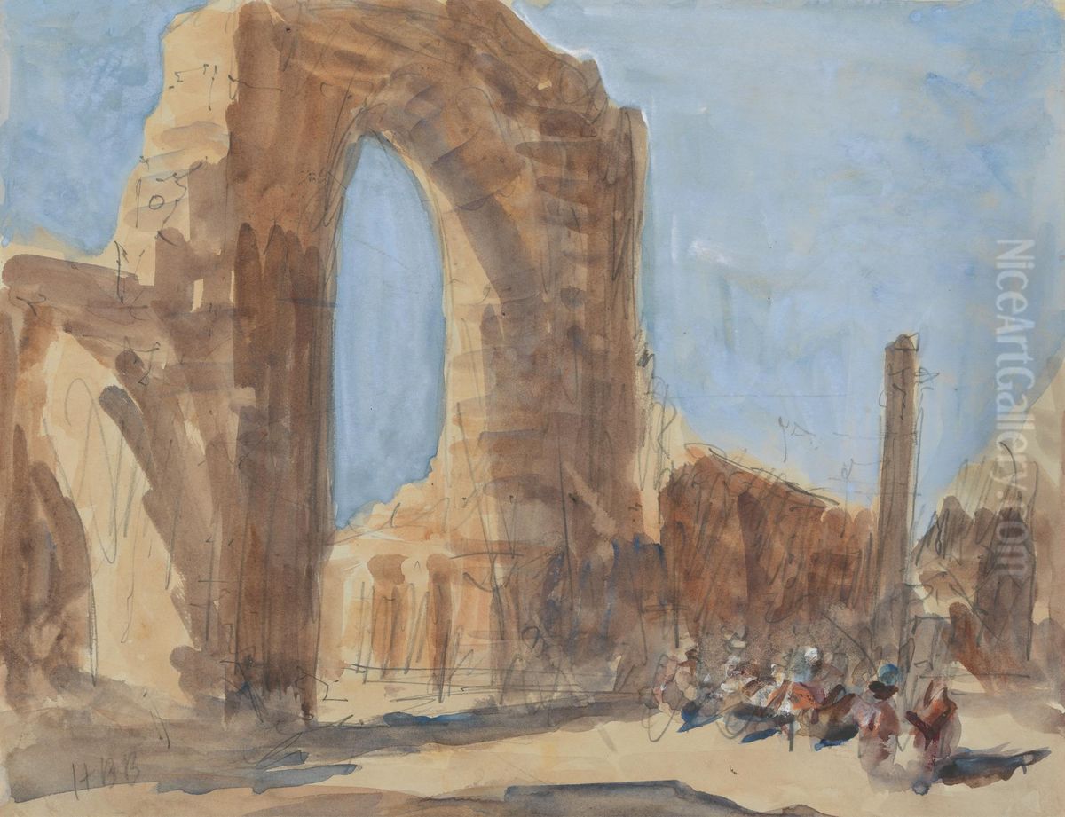 Red Fort, New Delhi Oil Painting by Hercules Brabazon Brabazon