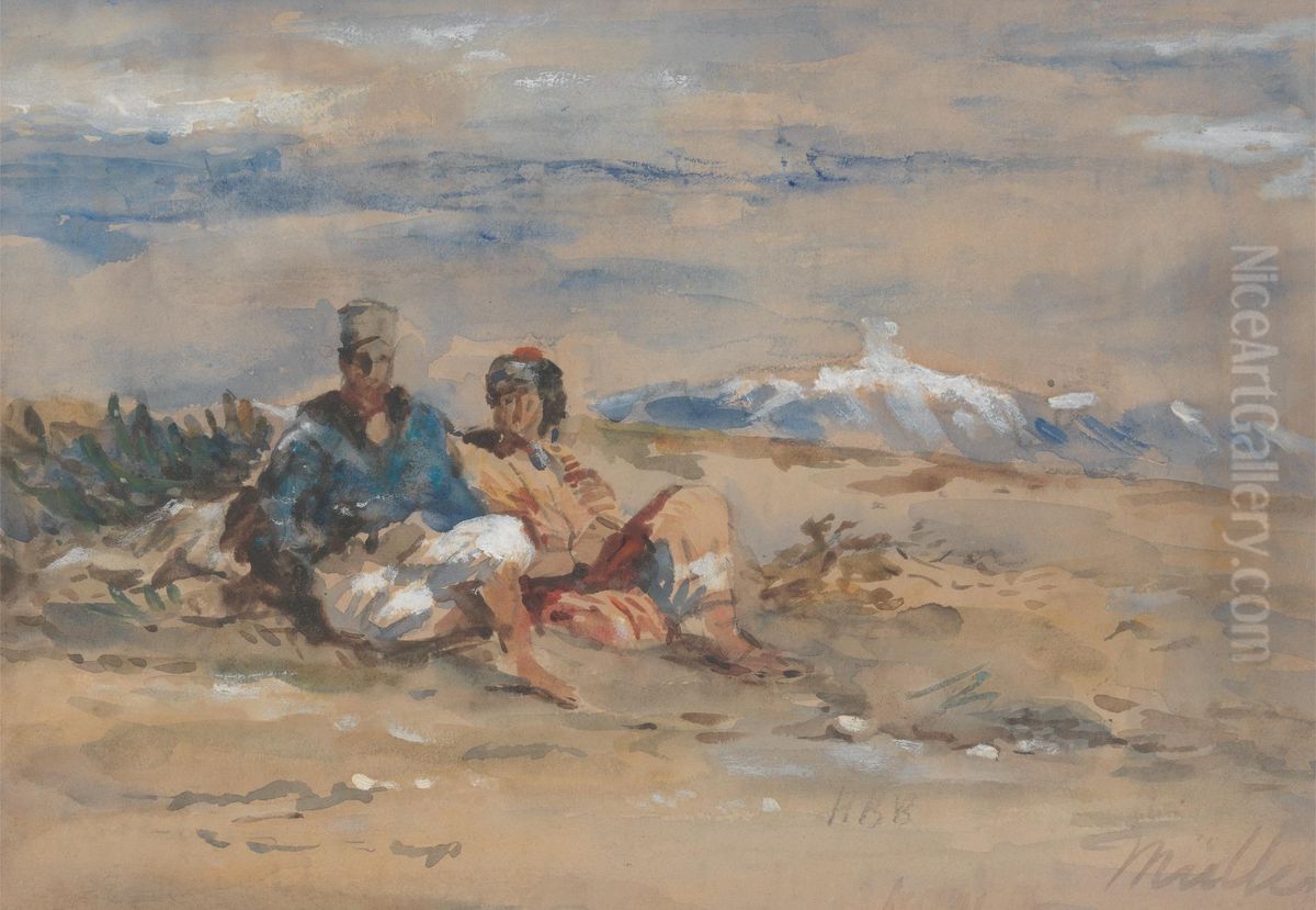 Two Figures Oil Painting by Hercules Brabazon Brabazon Two Figures Oil Painting by Hercules Brabazon Brabazon
