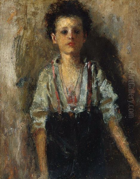 A young Boy Oil Painting by Antonio Mancini