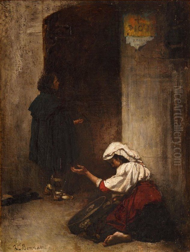 Begging scene Oil Painting by Leon Bonnat Begging scene Oil Painting by Leon Bonnat