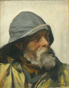 A fisherman wearing a sou'wester.
