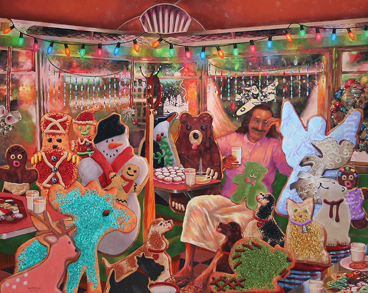 Daddy God And The Christmas Cookies Oil Painting by Steve Jameson