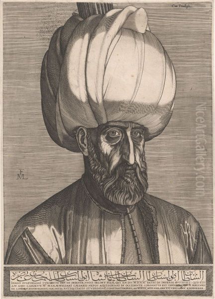 Portrait of Sultan Suleyman I Oil Painting by Melchior Lorck
