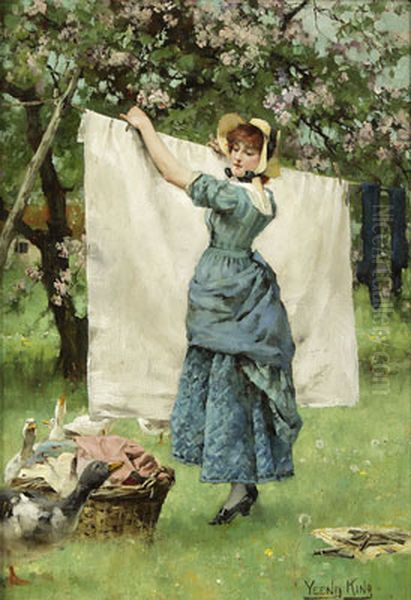 The curious geese Oil Painting by Yeend King