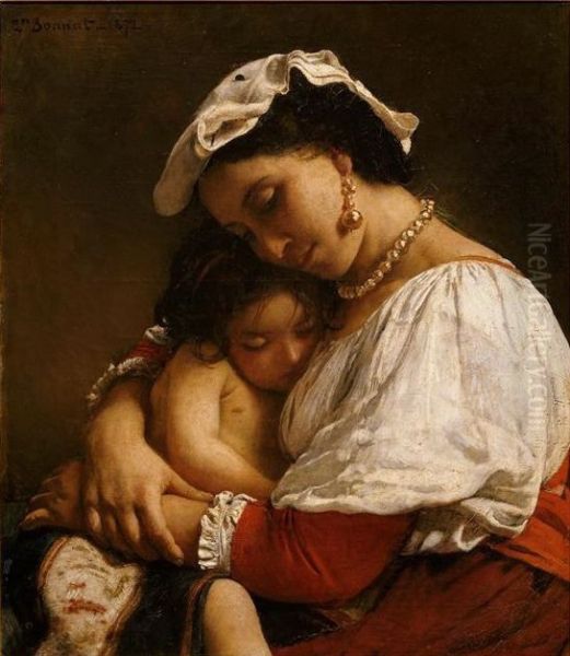 Italian woman Oil Painting by Leon Bonnat