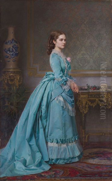 This work depicts Varvara Grigorievna Soldatenkova born Phillipson Oil Painting by Carl Huns