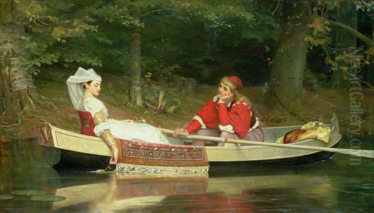 With the river Oil Painting by Philip Hermogenes Calderon