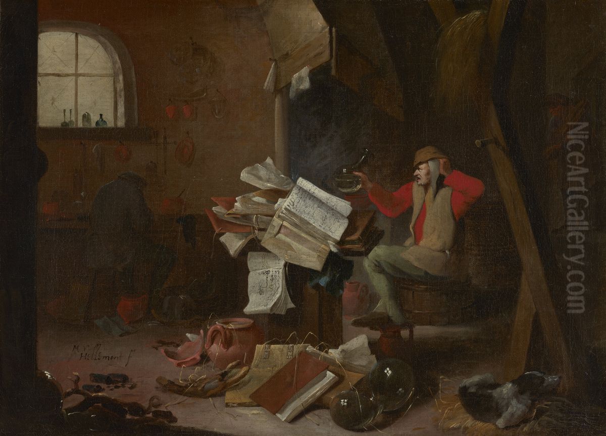 An Alchemist at Work Oil Painting by Mattheus van Helmont