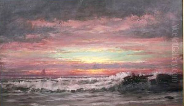 coastal landscape Oil Painting by Charles S. Dorion