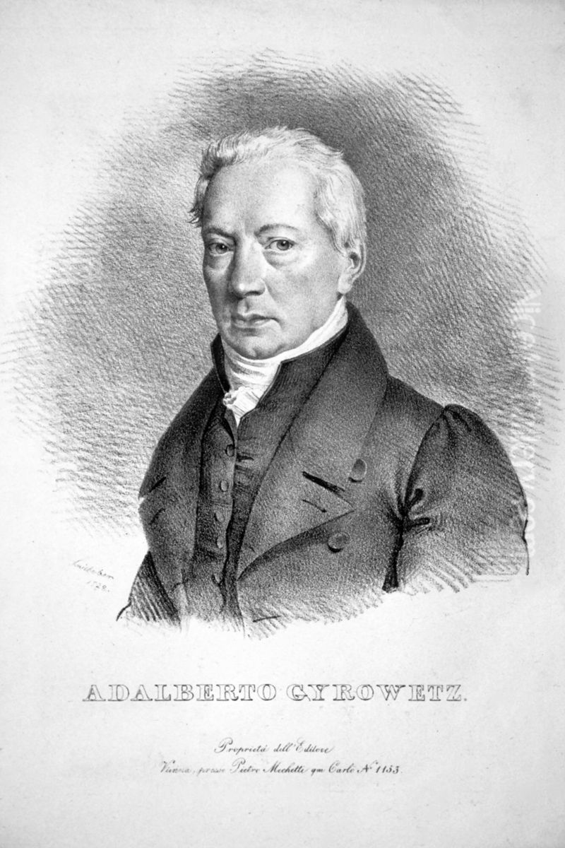 Adalbert Gyrowetz (1763-1850), Czech composer Oil Painting by Josef Nikolaus Kriehuber