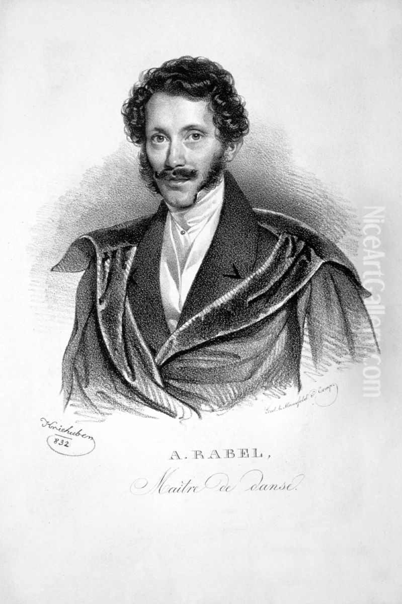 Adam Rabel (1800-1862), bekannter Tanzlehrer in Wien Oil Painting by Josef Nikolaus Kriehuber