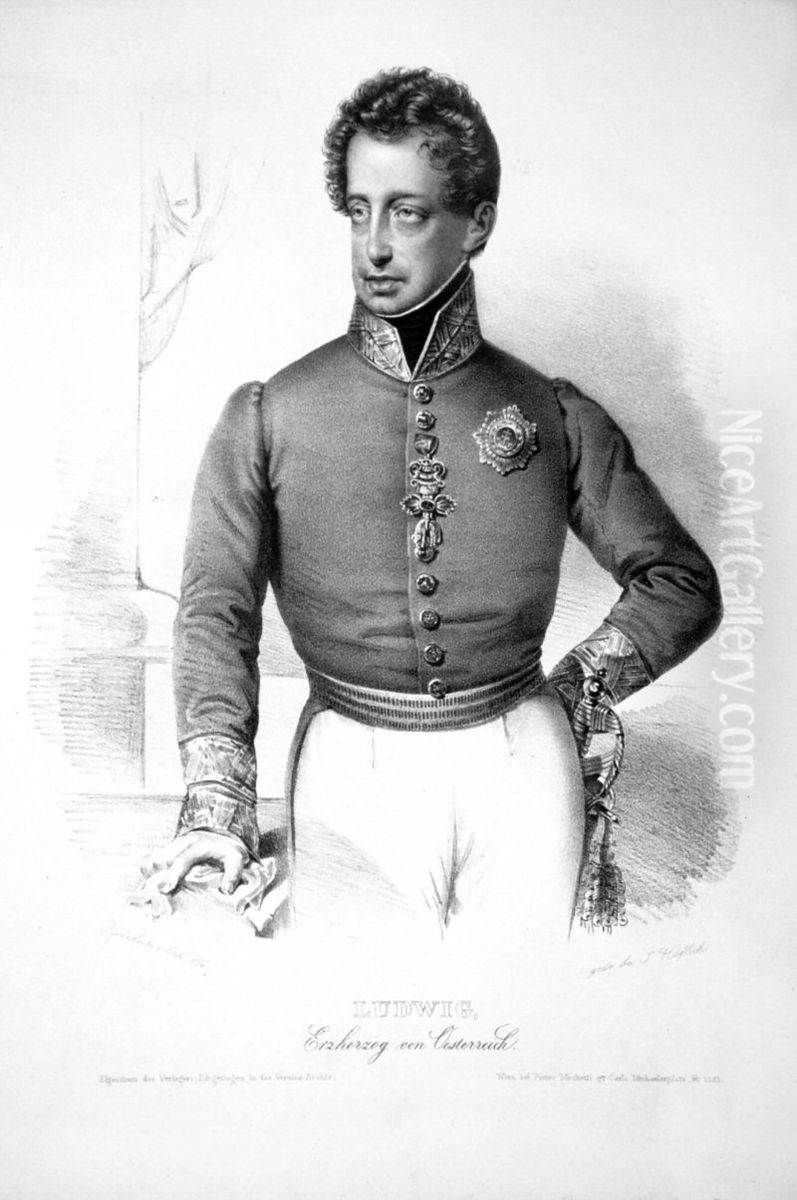 Erzherzog Ludwig Joseph Anton von Osterreich; Sohn von Kaiser Leopold II Oil Painting by Josef Nikolaus Kriehuber