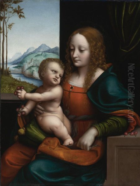 The Virgin and Child by a Window Oil Painting by Giampietrino