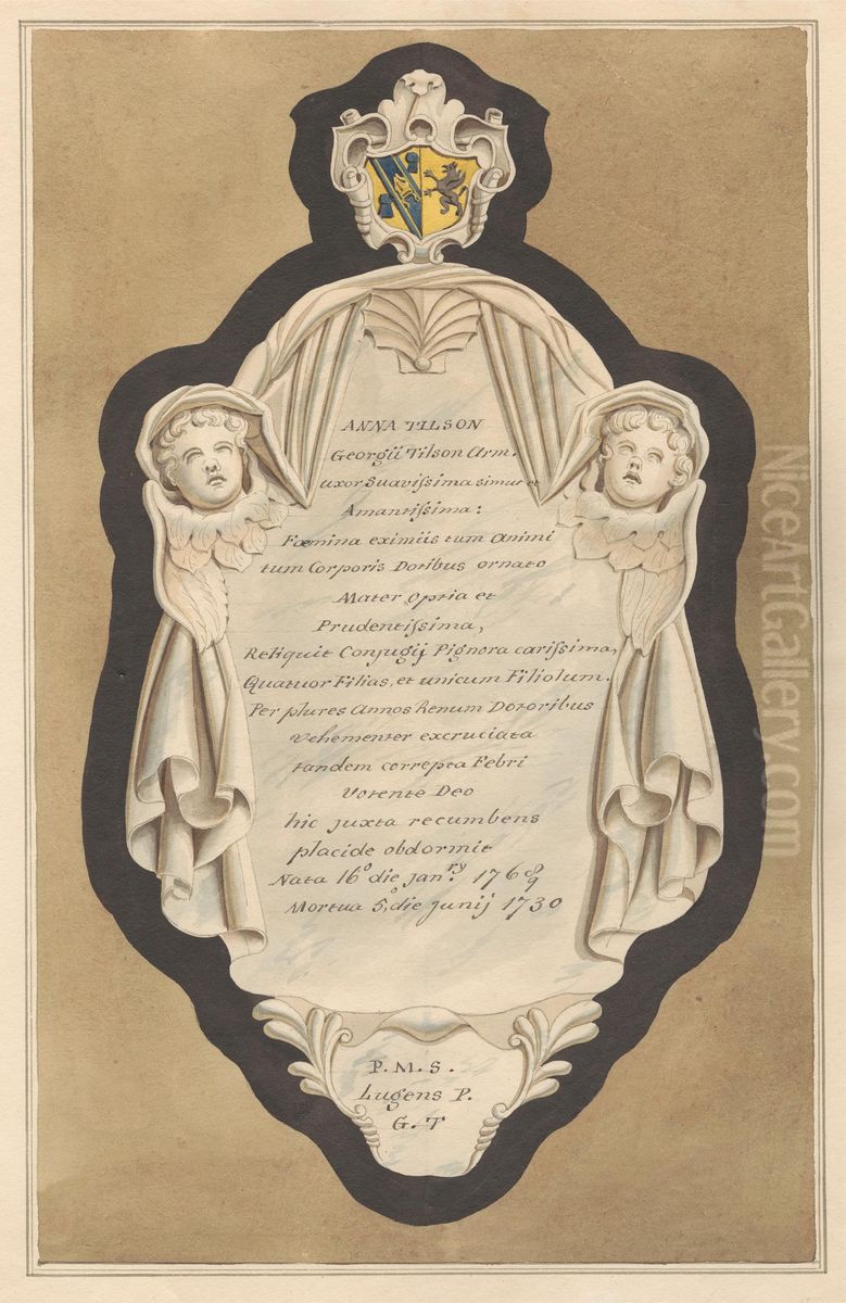 Memorial to Anna Tilson from Hampton Church Oil Painting by Daniel Lysons